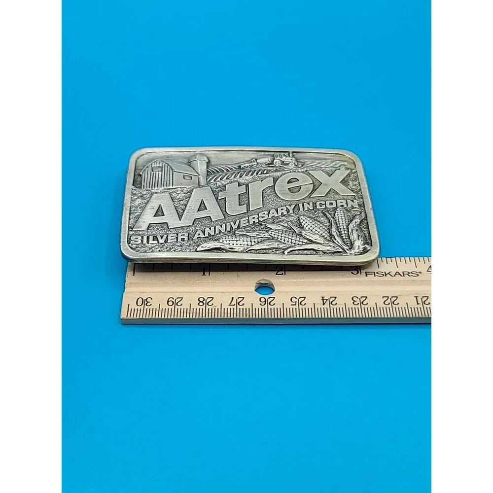 AAtrex Silver Anniversary Belt Buckle 25 Years in Corn Farming Belt Buckle